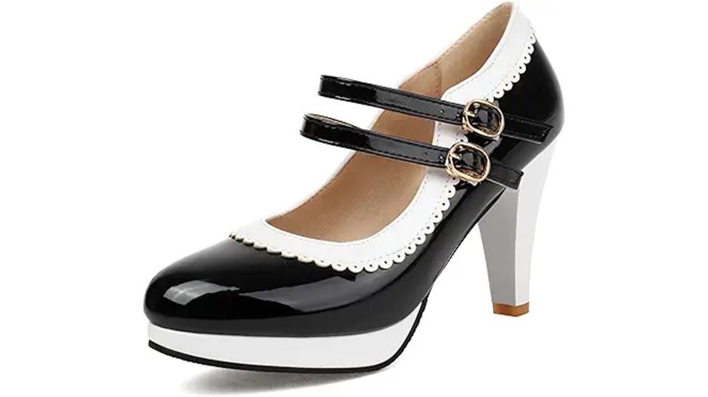 elegant leather mary jane pumps