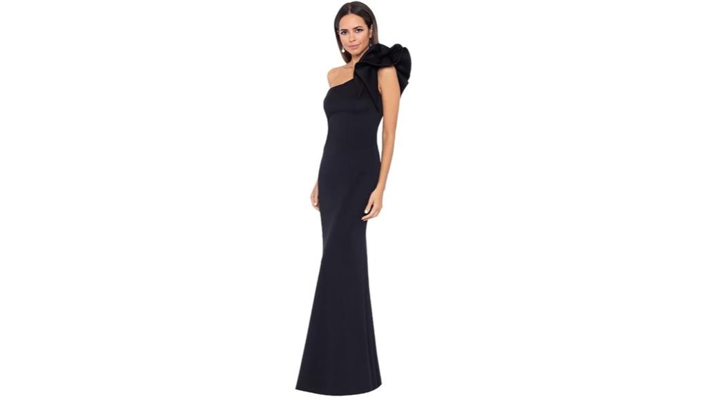 elegant one shoulder gown