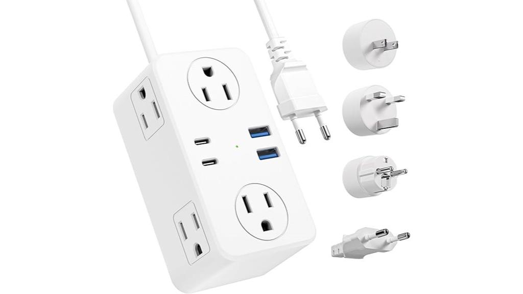 european travel adapter with multiple outlets
