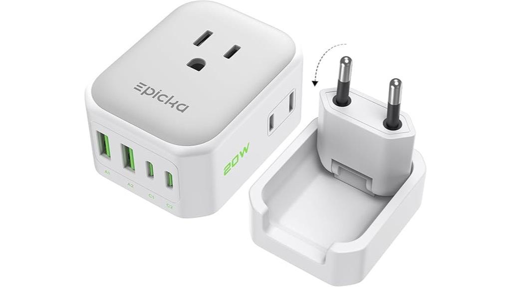 european travel adapter with usb