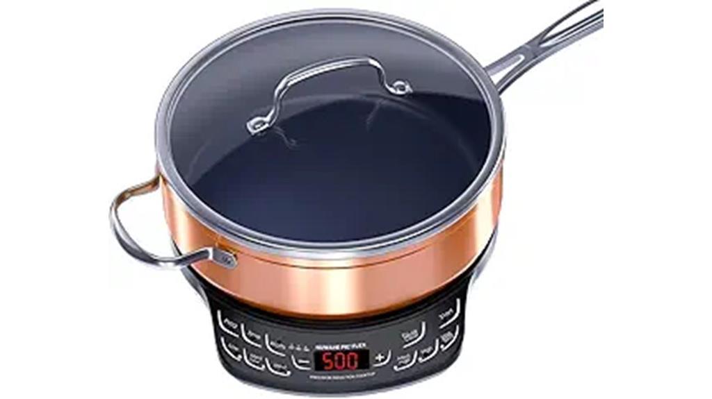 induction cooktop with ceramic pan