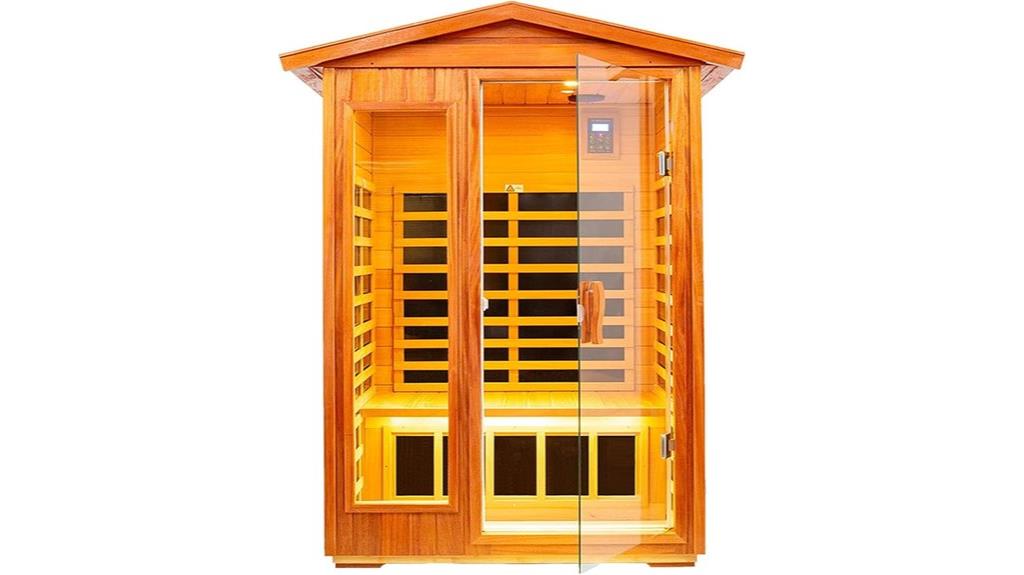 infrared mahogany outdoor sauna
