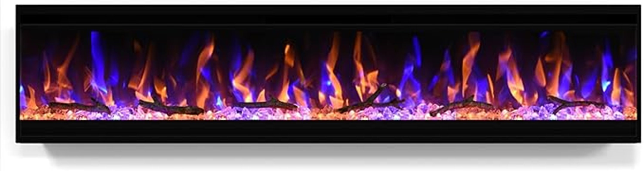large wall mounted fireplace