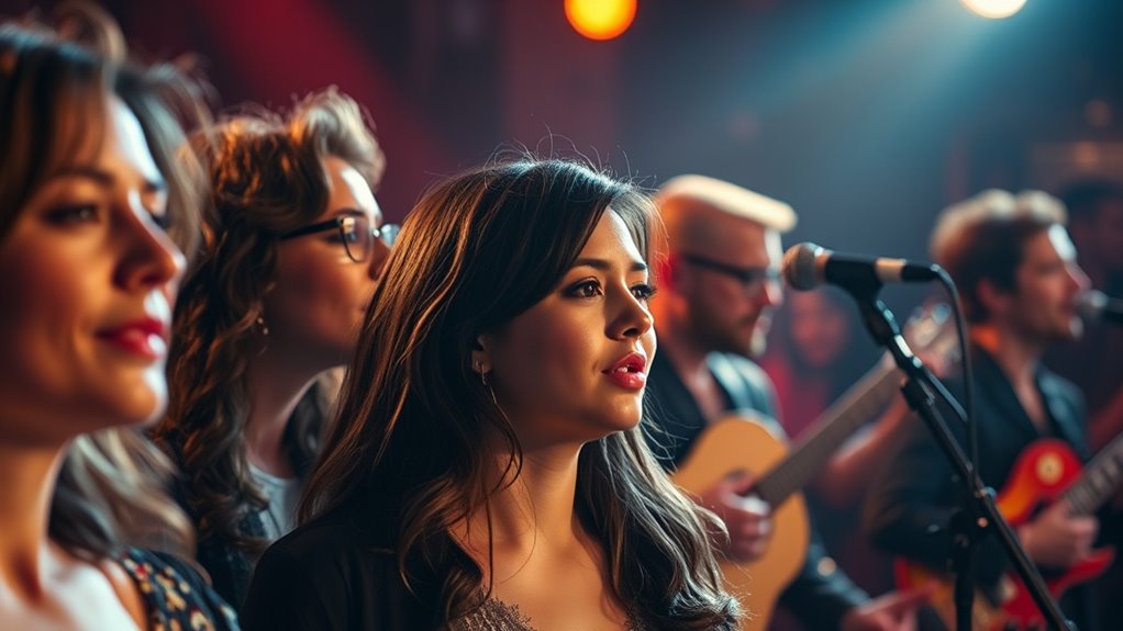 layered vocals with harmonies