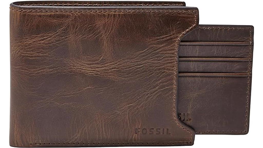 leather bifold wallet with removable card case