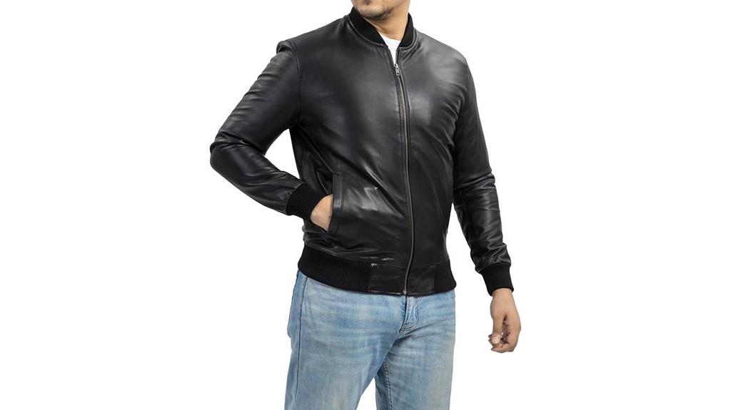 leather varsity bomber jacket
