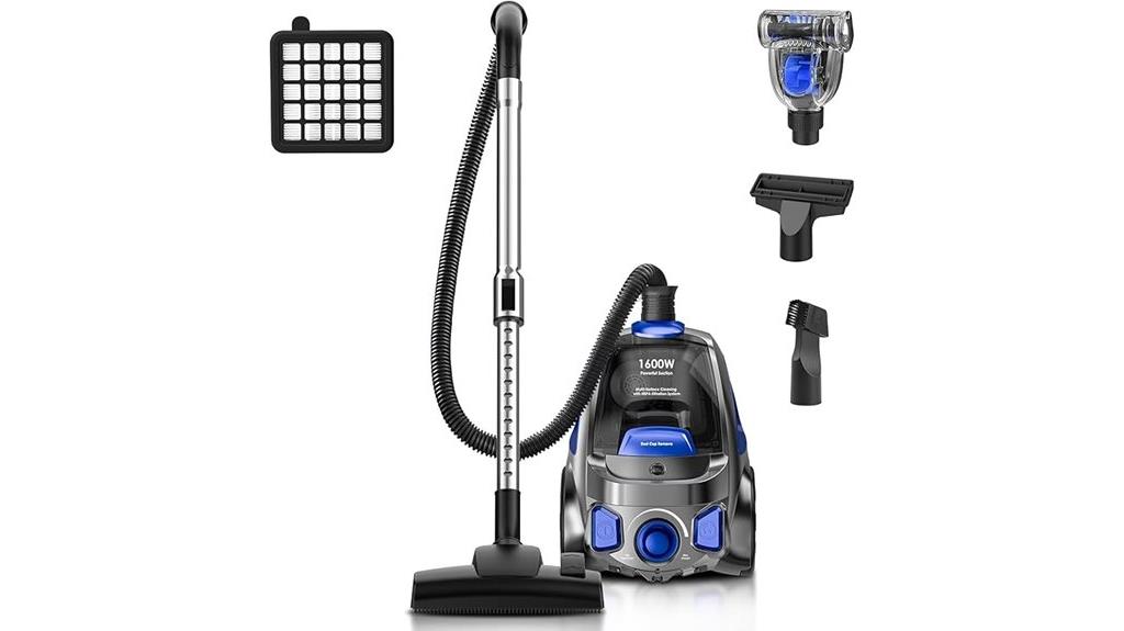 lightweight 1600w cyclone vacuum