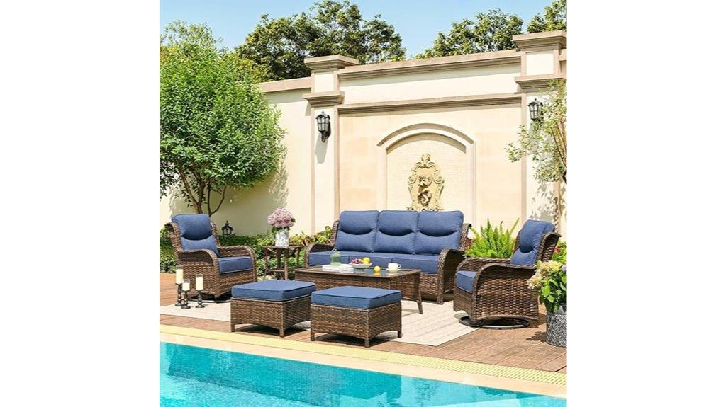 luxury 7 piece wicker set