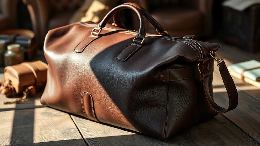 luxury leather travel bags