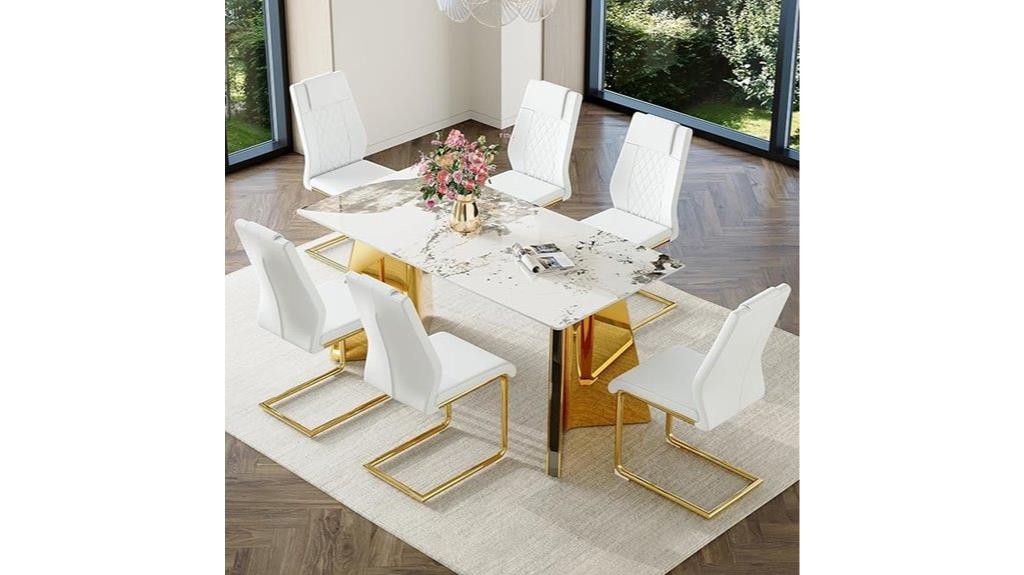 marble top dining set