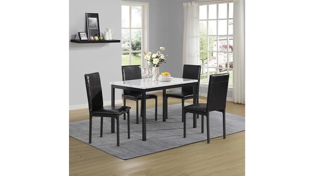 metal faux marble dinette