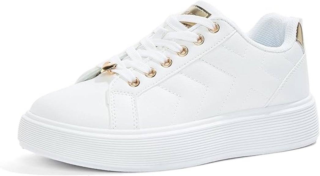 metallic accent platform sneakers