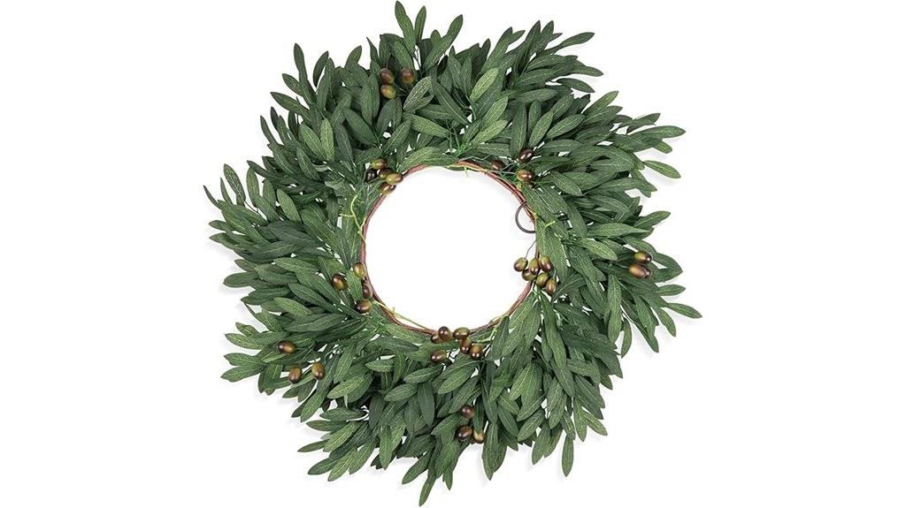 olive green wreath decor
