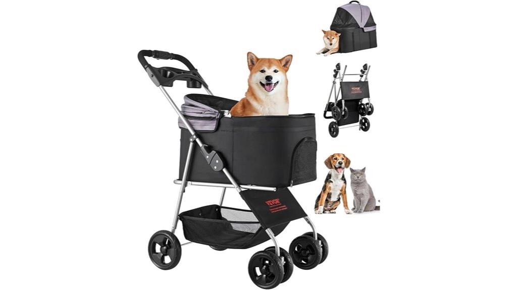 pet stroller with carrier
