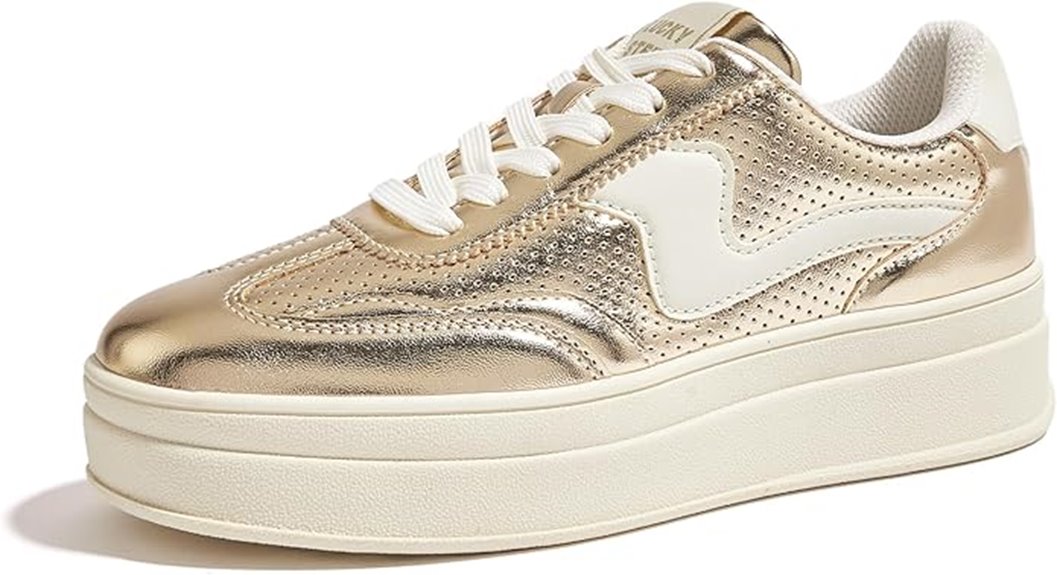platform sneakers with thick sole