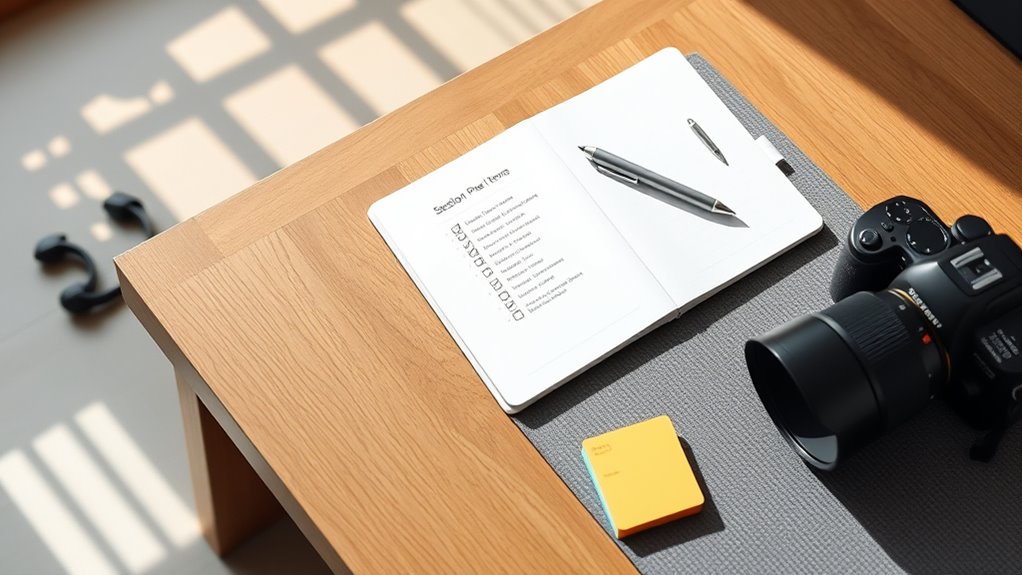 prepare session recording checklist