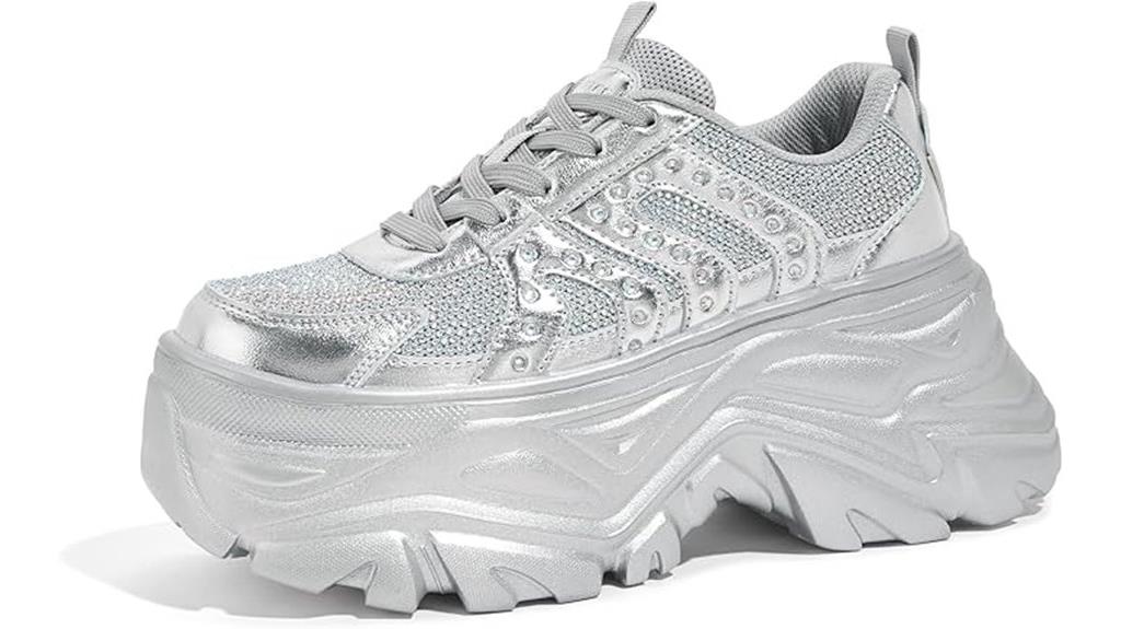 rhinestone chunky sneakers
