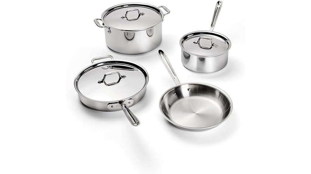 seven piece stainless cookware