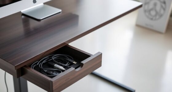 sit stand desks with cable drawers