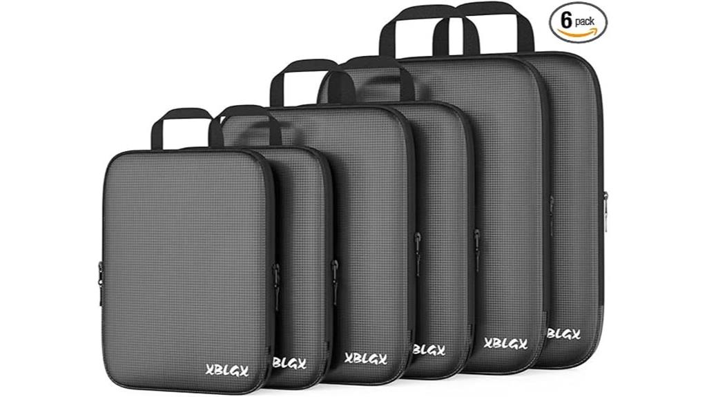 six piece packing cube set