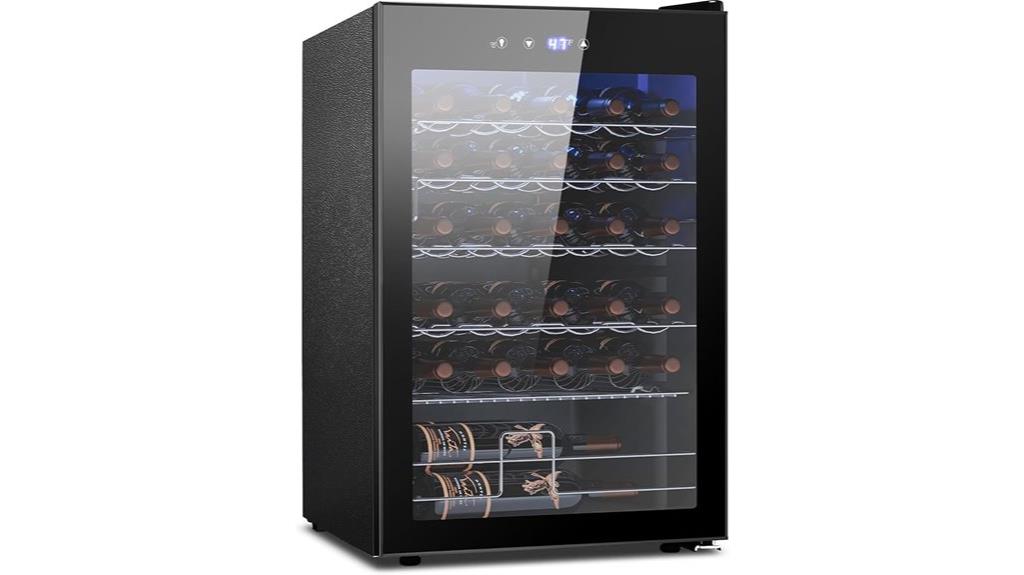 small freestanding wine fridge