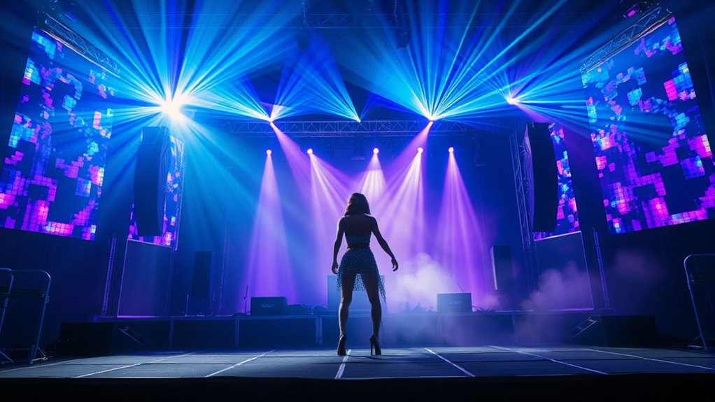 stage setup and performance