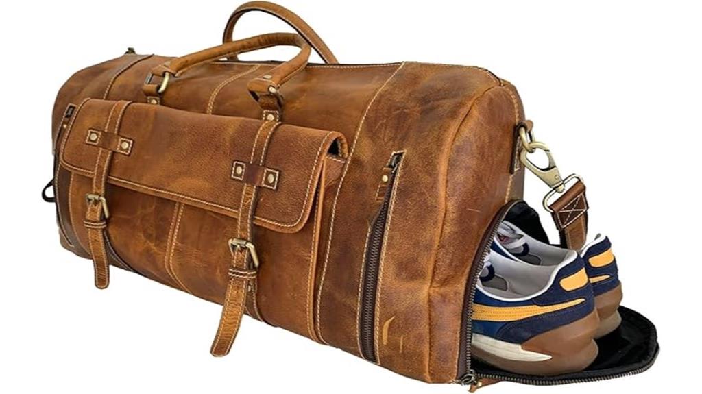 stylish leather travel bag
