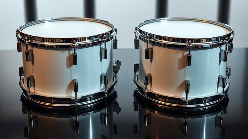 tightly aligned parallel drums