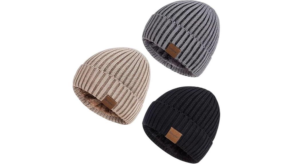triple pack winter beanie hats