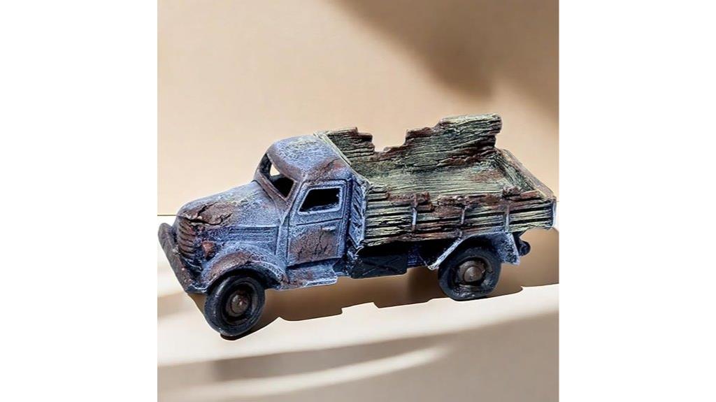truck themed aquarium decoration