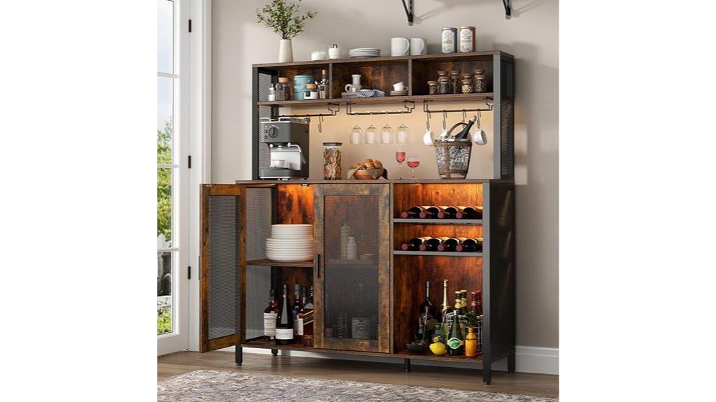 wine bar cabinet lighting