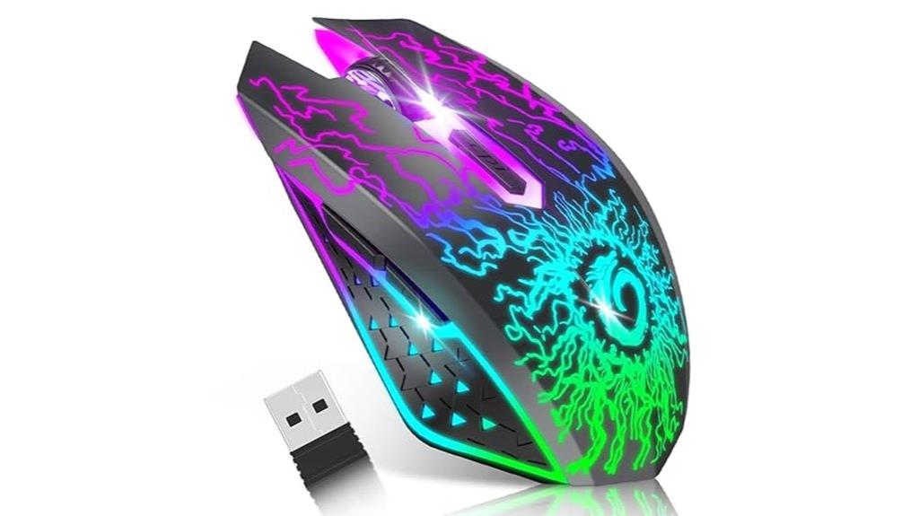 wireless gaming mouse led