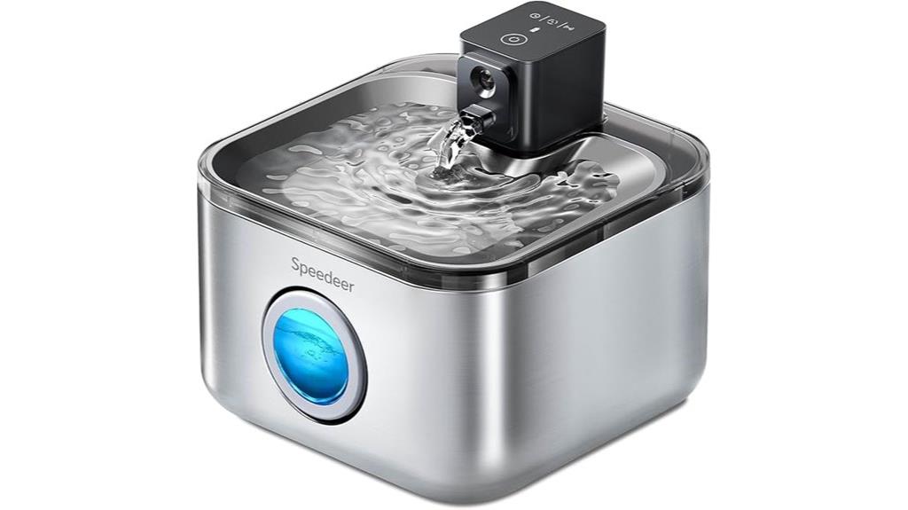 wireless stainless steel pet fountain