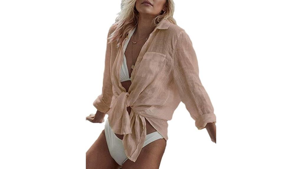 women s long sleeve beach coverup