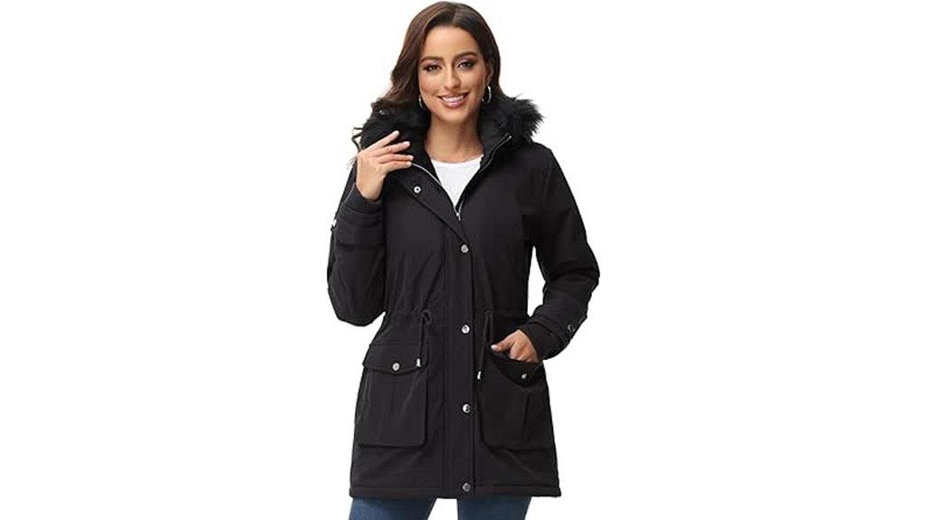 women s winter fleece lined parka