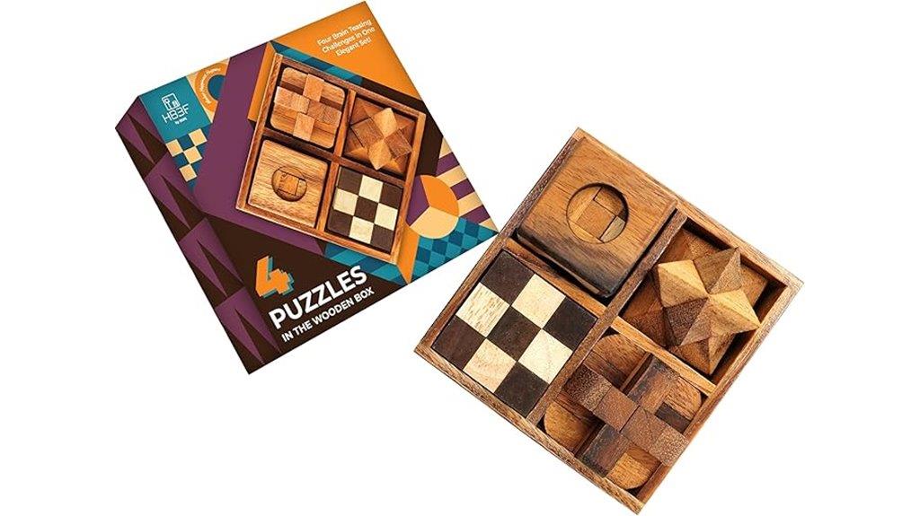 wooden puzzle box set