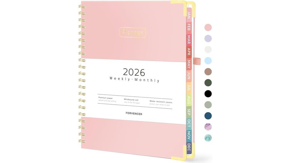 pink a4 planner 2026