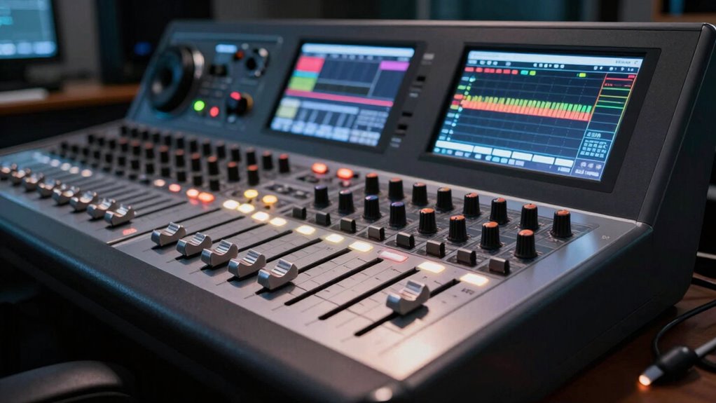 motorized faders automate volume