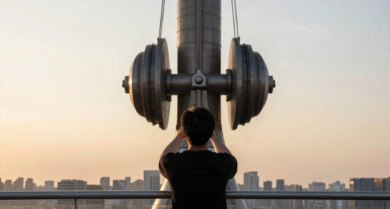This 1000-ton tuned mass damper at the top of Shanghai Tower (632m) stabilizes the skyscraper during earthquake and typhoon by counteracting the building’s sway.